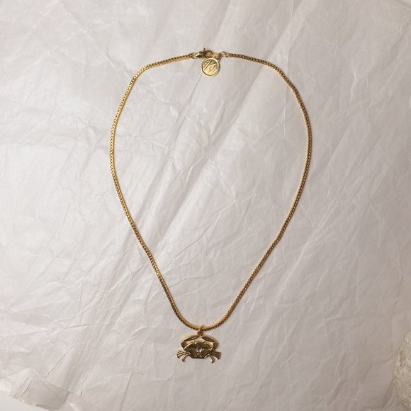 Anne Klein Gold Crab Rhinestone Jewel Cute Animal Box Chain Charm Necklace - Picture 9 of 10